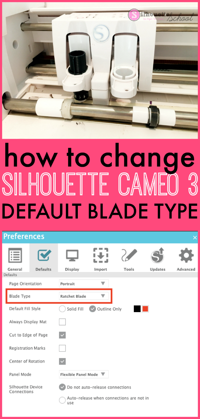 How to Change the Silhouette CAMEO 3 Default Blade Type - Silhouette School